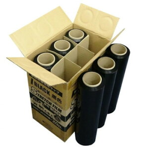 �y���I�m��1/2�I�ő�100%�|�C���g�o�b�N�z �Ɩ��p����p���b�v�@STRETCH FILM�@ STR-500-20BK �� 6�{�y�����E������s�z