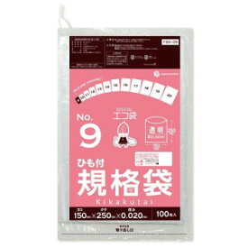 【当選確率1/2！最大100%ポイントバック】 ECO TAI　エコ袋　No.9　ひも付規格袋 FBH-09 透明 100枚×120冊【同梱・代引き不可】