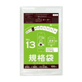 【当選確率1/2！最大100%ポイントバック】 ECO TAI　エコ袋　No.13　規格袋 FC-13 透明 100枚×30冊【同梱・代引き不可】