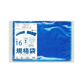 【当選確率1/2！最大100%ポイントバック】 ECO TAI　エコ袋　No.16　規格袋 FCBL-16 青半透明 100枚×20冊【同梱・代引き不可】