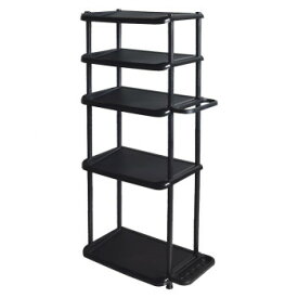 吉川国工業所　シューズラックロング5段　BK・ブラック【同梱・代引き不可】