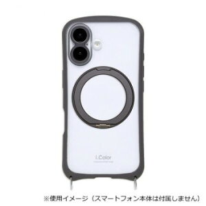 i.Color+ iPhone17��p�w�ʌ^�P�[�X Charcoal/�`���R�[�� iP25-61-ICMG01�y�����E������s�z