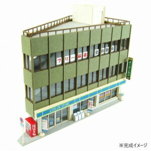 みにちゅあーとキット なつかしのジオラマシリーズ S=1/150 鋭角ビルA MP03-84【同梱・代引き不可】