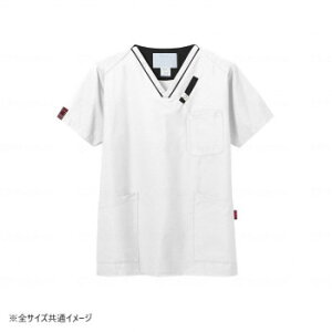 フォーク スクラブ ホワイト×ブラック SS 7042SC-1 975605【同梱・代引き不可】