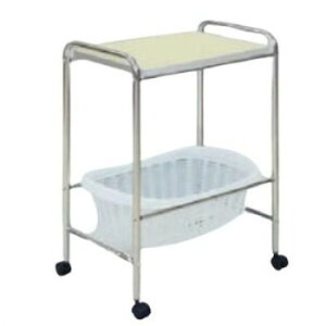 高田ベッド製作所 S型器械台付脱衣カゴ(ホワイト) キャスター付き TB-73-12【同梱・代引き不可】