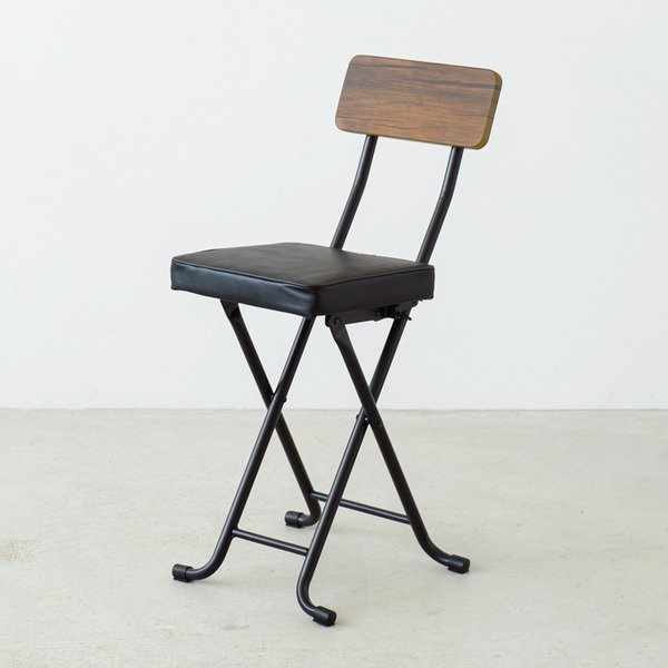 楽天市場】ヴィンテージクッションチェア(ブラウン/黒) 折りたたみ椅子