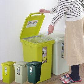 ゴミ箱 ごみ箱 おしゃれ 分別 スリム ふた付き キッチン 45L コンテナスタイル45J ダストボックス ごみばこ 握りやすいハンドル VOL.632 CS3-45JLGR 【代引不可】【LF】 母の日