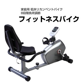 フィットネスバイク 家庭用 低床リカンベントバイク 8段階負荷調節 ダイコウ DK-8304R 【代引不可】【同梱不可】