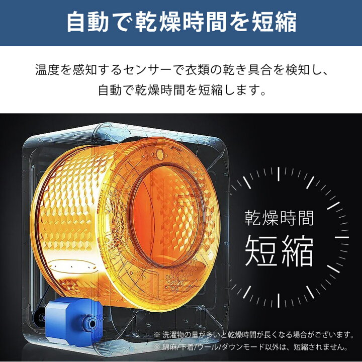 楽天市場】衣類乾燥機 小型 3kg UV除菌 脱臭 自動短縮 工事不要 