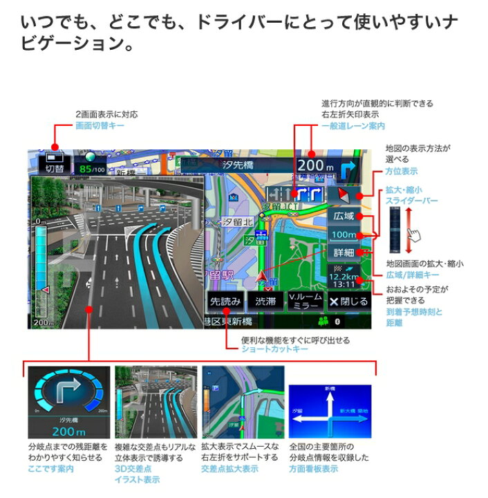 楽天市場】7V型180mm 地上デジタル対応 ナビ カーナビ 7インチ KENWOOD 