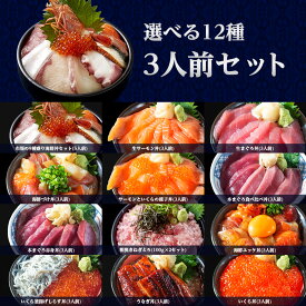 【父の日】【冷凍】12種の中から選べる海鮮丼セット（3人前）神戸中央市場の海鮮丼 取り寄せ【冷凍】【素材にこだわる】【税込】【家飲み】海鮮丼 セット 海鮮セット 海鮮 詰め合わせ