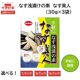 【お買い物マラソン限定！全品最大10％OFF!!】【イチビキ公式】【楽天限定!】なす美人 なす浅漬けの素　選べる1袋 3袋 5袋 なすが鮮やかに漬かる専用調味液 時短 簡単 国産原料