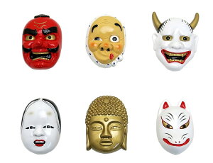 お面マグネット 6点セット 推しカラー 磁石 冷蔵庫