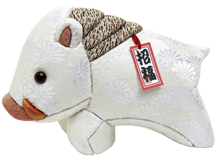 楽天市場】イノシシ 木目込み人形 来福 白色 No.17 （完成品では 