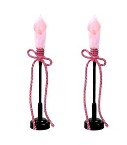 【雪洞】木製 燭台(ピンク)16cm