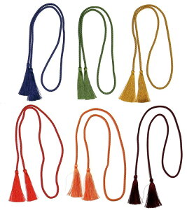 江戸打ち紐 両房紐 (長さ79cm 太さ約3mm) 両端に6cmの房紐付き