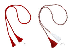 江戸打ち紐 両房紐 太 (長さ約100cm 太さ約5mm) 両端に6.5cmの房紐付き