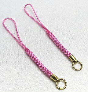 【日本製】金具付根付紐(ピンク) 10本セット