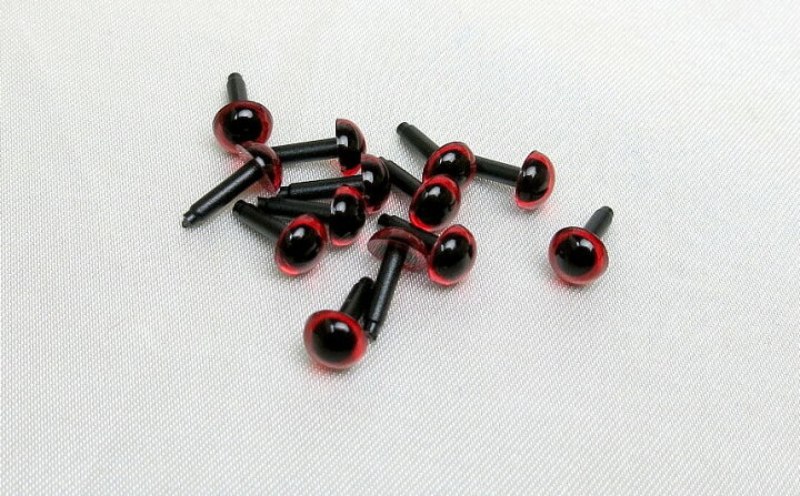 クリスタルアイ 赤色 レッド 6mm 30個入り 刺し目 さし目 ソリッドアイ 人形 ドール 目玉 人形の一藤 クリスタルアイ 6mm ゴールド (30個入り)