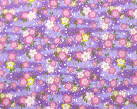 柄ちりめん 紫系 4003 桜小花 雲ボカシ