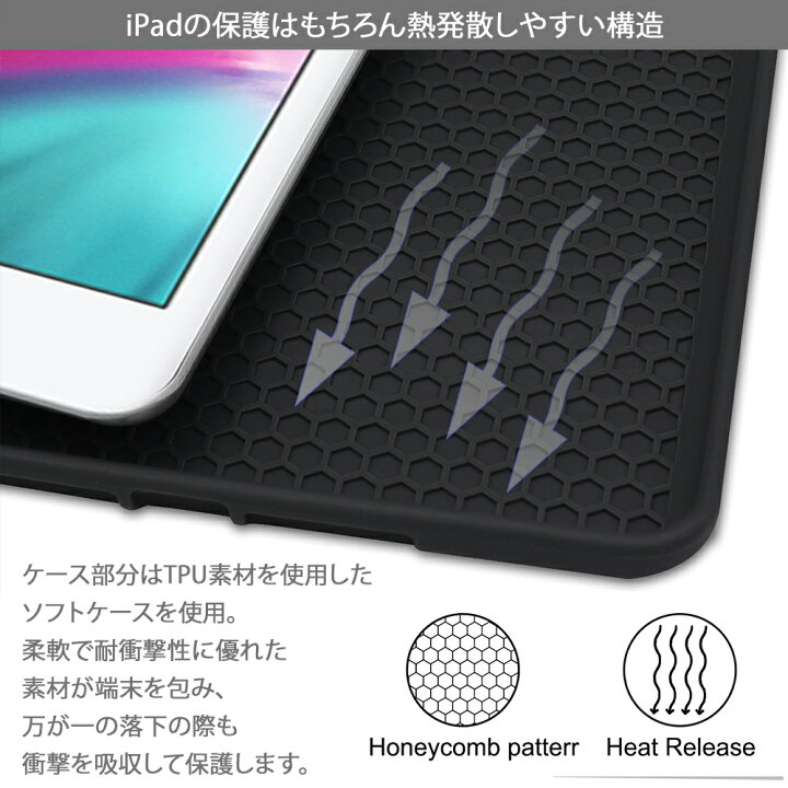 楽天市場】タッチペン・フィルム2枚付 iPad ケース ペン収納 第9世代 
