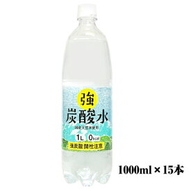 ケース売り 友桝飲料 強炭酸水 1000ml×15本 1ケース 送料無料(一部地域を除く) まとめ買い (4964621509136)