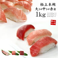 本まぐろ 大トロ 中トロ 赤身 ずっしり1kg 解凍レシピ付 送料無料（ギフト 母の日 父の日 敬老の日 鮪 刺…