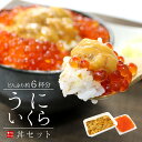 無添加うに＆イクラ丼6杯分！無添加生ウニといくら醤油漬けの絶品海鮮丼セット 送料無料 （敬老の日 父の日 お中元 雲丹 刺身 手巻き寿司 おつまみ ギフト 誕生日 贈り物 プレゼント）《ref-ur1》[[ウニイクラセット-3p]