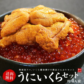 母の日 ギフト プレゼント 無添加うにイクラ丼4杯分 無添加生ウニとイクラ醤油漬け絶品海鮮丼 送料無料 （父の日 2024 お返し 食べ物 刺身 手巻き寿司 おつまみ 海鮮セット 高級 詰め合わせ 60代 70代）《ref-ur1》[[ウニイクラセット-2p]