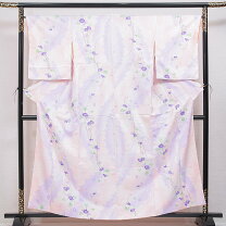 楽天市場】花柄小紋の通販 6k1640 着物 正絹 袷 小紋 紫 ピンク 銀色 花