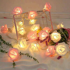 LED アンビエントライト クリスマスライト飾り バラの花 電池式 2m 3m 5m インテリア テープライト クリスマスツリー飾り 花 雰囲気 お祝い 結婚式 誕生日 新年 お歳暮 パーティー おしゃれ 北