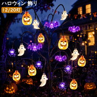 2026 ハロウィン 飾り 12灯 20灯 カボチャ 幽霊 コウモリ クモ ガーデンライト パーティー 飾り付け デコ…