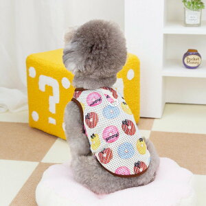 犬 服 春 夏 メッシュ タンクトップ D環 涼しい 速乾 通気性 ドーナツ柄 パジャマ おしゃれ かわいい 安い 着せやすい オールシーズン 小型犬 中型犬 柴犬