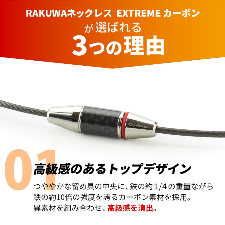 楽天市場】phiten RAKUWAネックレス EXTREME カーボン ファイテン 