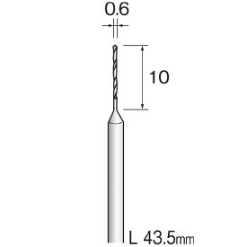 ミニター: （#B5503）ツイストドリルハイス 0.6 （10コ） KA1112 切削 工具 超硬カッター