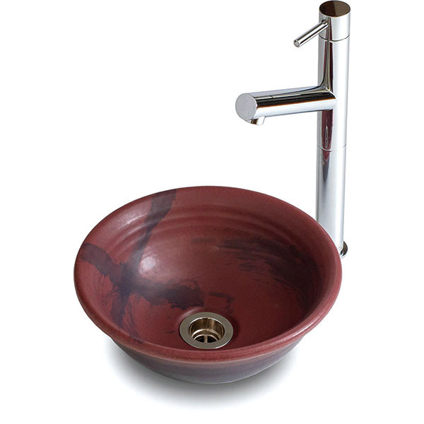 重蔵窯:MEBIUSU 四季 手洗い鉢 mebi116-255紅（ 信楽焼 手洗い 洗面