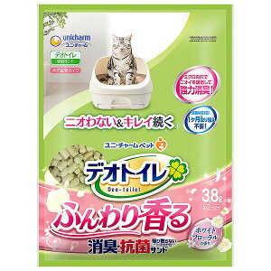 ユニ・チャーム デオトイレ ふんわり香る消臭・抗菌サンド ホワイトフローラルの香り 3.8L 4520699685525 ペット 猫 キャット トイレ 衛生 消臭 抗菌 砂 猫砂 消臭サンドWフローラル3.8L