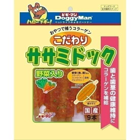 ドギーマンハヤシ:こだわり ササミドック 野菜入 9本 4976555819625 犬 おやつ 間食 スナック ドギーマン ジャーキー 犬 おやつ 間食 スナック ドギーマン ジャーキー