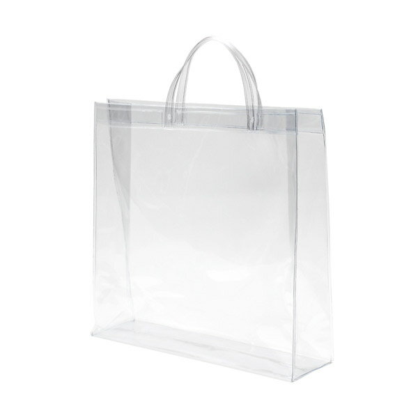 シモジマ:透明バッグ 大 006464010 透明 手提袋 ビニール クリアバッグ PVC 塩ビ