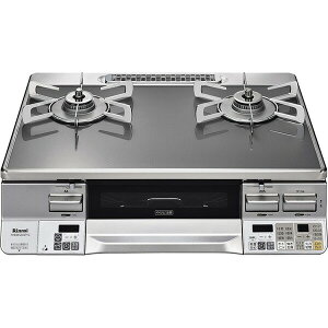 リンナイ ガステーブル LAKUCIE Prime(ラクシエプライム) 60cm幅グレーガラス 水なし両面焼きオートグリル 右強火力 都市ガス用 RTE65VAGPA-GR_13A