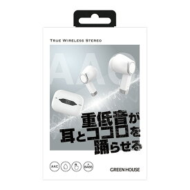 GREEN HOUSE （グリーンハウス）:完全ワイヤレスステレオイヤホン SBC/AAC ホワイト GH-TWSV-WH