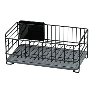 パール金属 スキット 珪藻土トレー水切りバスケット(スリム)(ブラック) HB-5315