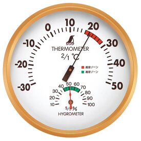 シンワ測定:温湿度計F 丸型 15cm 72591 4960910725911 大工道具 測定具 温度計・環境測定器