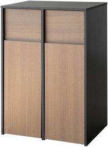 分別キャスターダストボックス Helios(ヘリオス)【メーカー直送品】ダストボックス 2分別 45L 分別 ゴミ箱 ごみ箱 おしゃれ 北欧 木製 キャスター付き キャスターボックス ごみ箱に見えない