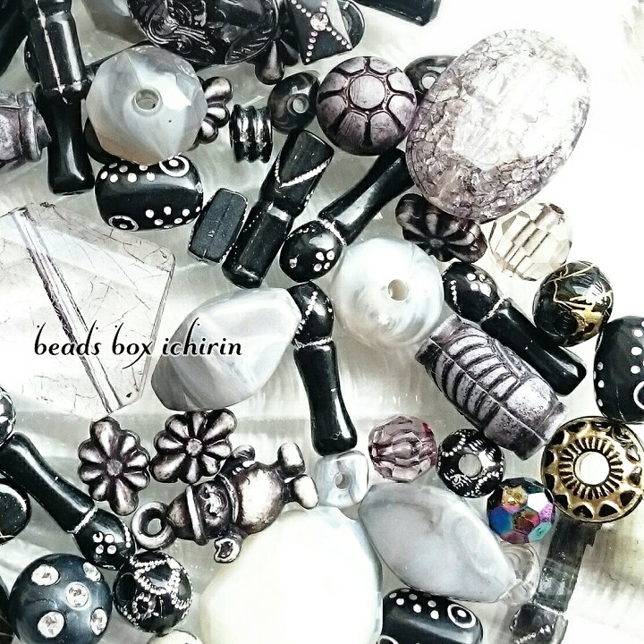 楽天市場】アソートビーズ アクリル モノトーン*MIX 40g（70個 