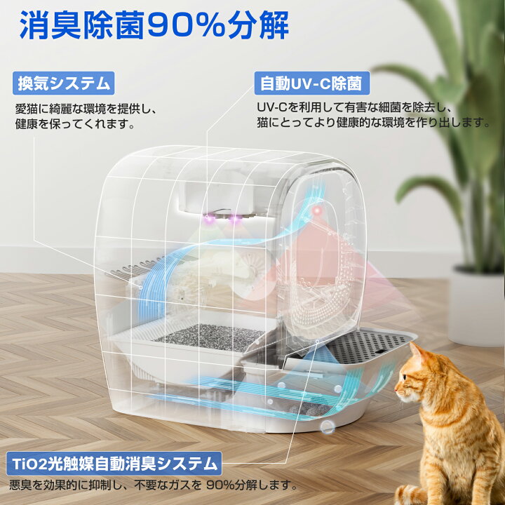 楽天市場】Real Scooper 全自動 猫トイレ 80L大容量 自動掃除 猫砂自動  