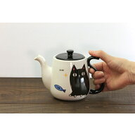 猫 ポット しっぽ 猫3兄弟 kuro 黒 急須 茶器 コーヒー ティーポット 茶こし 紅茶 ハーブティー 動物 猫…