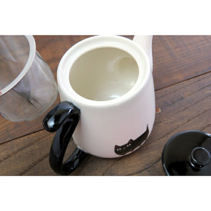 楽天市場】猫 ポット しっぽ 猫3兄弟 kuro 黒 急須 茶器 コーヒー 