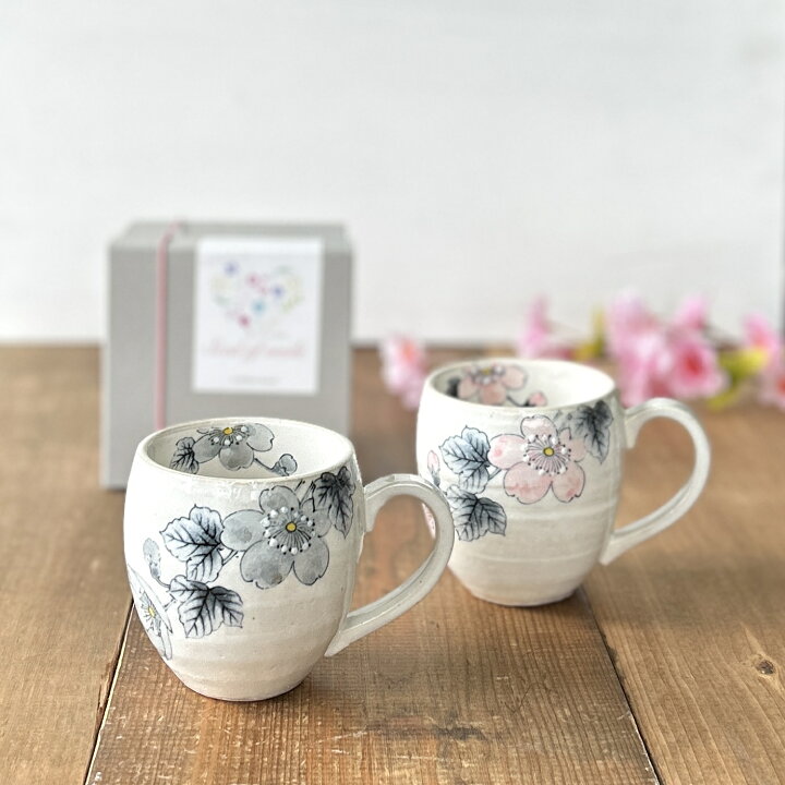 楽天市場】【ラッピング無料】薄墨桜 桜 マグ マグカップ 瀬戸焼 墨絵 