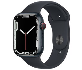 「新品」Apple Watch Series 7（GPS + Cellularモデル）- 45mmミッドナイトアルミニウムケースとミッドナイトスポーツバンド - レギュラー [MKJP3J/A]【即納】【あす楽】